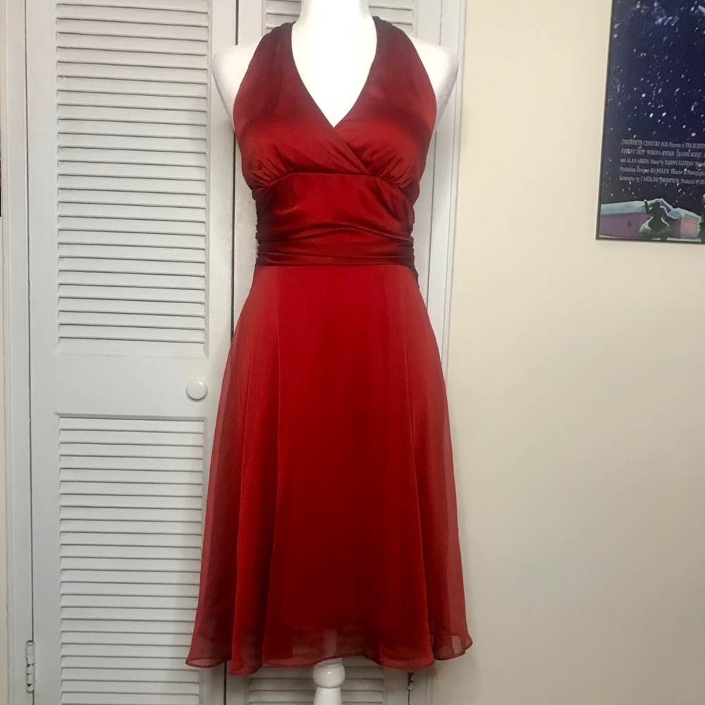 Vintage Classic Red Halter Dress - Picture 2 of 6